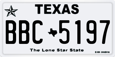 TX license plate BBC5197