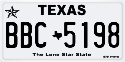 TX license plate BBC5198
