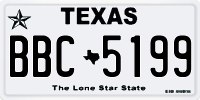 TX license plate BBC5199