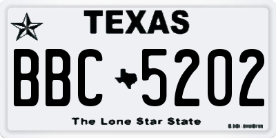 TX license plate BBC5202