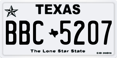 TX license plate BBC5207
