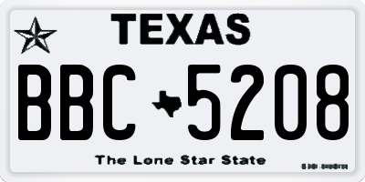 TX license plate BBC5208