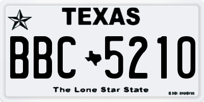 TX license plate BBC5210