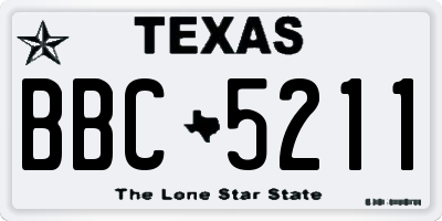 TX license plate BBC5211