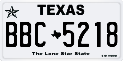 TX license plate BBC5218