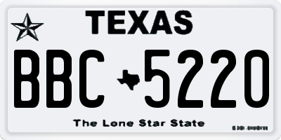 TX license plate BBC5220