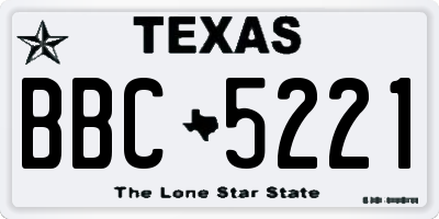 TX license plate BBC5221