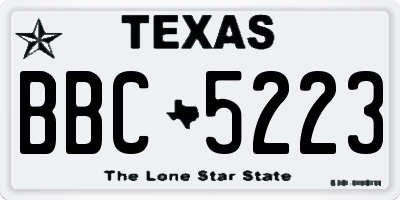 TX license plate BBC5223