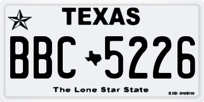 TX license plate BBC5226