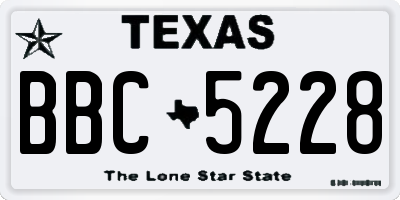 TX license plate BBC5228