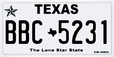 TX license plate BBC5231