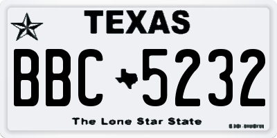 TX license plate BBC5232