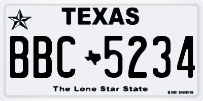 TX license plate BBC5234