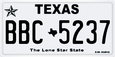 TX license plate BBC5237
