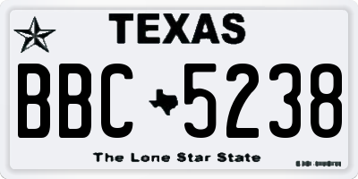 TX license plate BBC5238