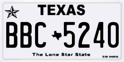 TX license plate BBC5240