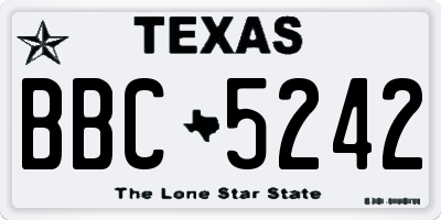 TX license plate BBC5242