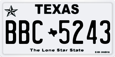 TX license plate BBC5243