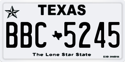 TX license plate BBC5245