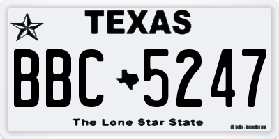 TX license plate BBC5247