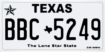 TX license plate BBC5249