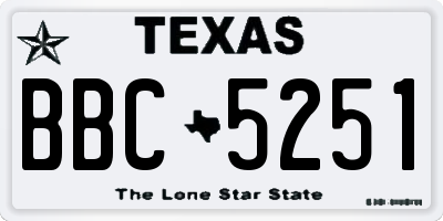 TX license plate BBC5251