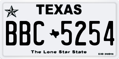 TX license plate BBC5254