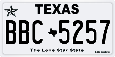TX license plate BBC5257
