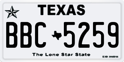 TX license plate BBC5259