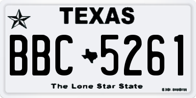 TX license plate BBC5261
