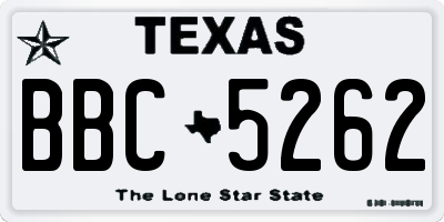 TX license plate BBC5262