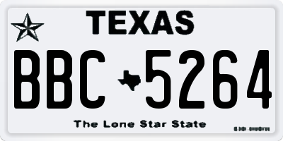 TX license plate BBC5264