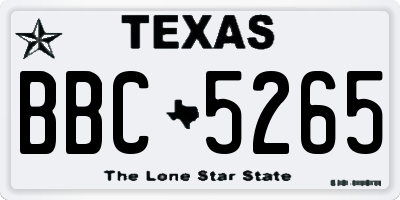 TX license plate BBC5265