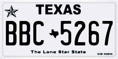 TX license plate BBC5267
