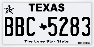 TX license plate BBC5283