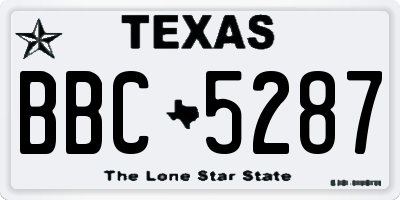 TX license plate BBC5287