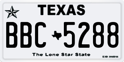 TX license plate BBC5288