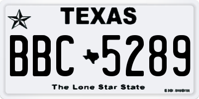 TX license plate BBC5289