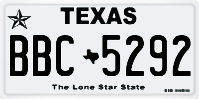 TX license plate BBC5292