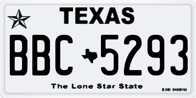 TX license plate BBC5293