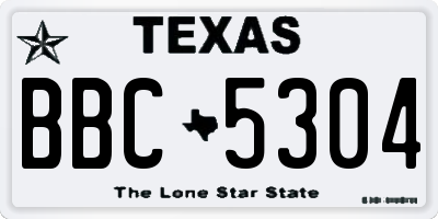 TX license plate BBC5304