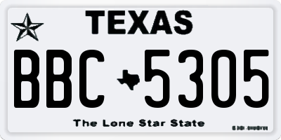 TX license plate BBC5305