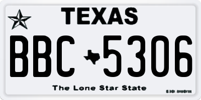 TX license plate BBC5306