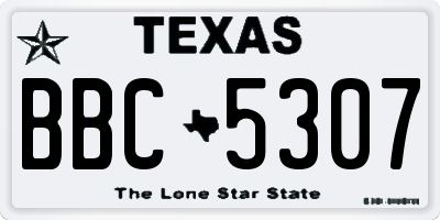 TX license plate BBC5307