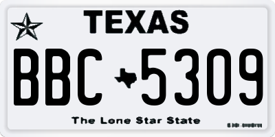 TX license plate BBC5309