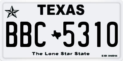 TX license plate BBC5310