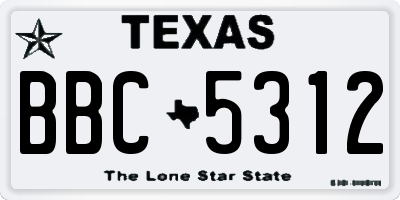 TX license plate BBC5312