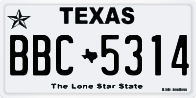 TX license plate BBC5314