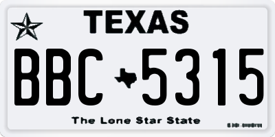 TX license plate BBC5315