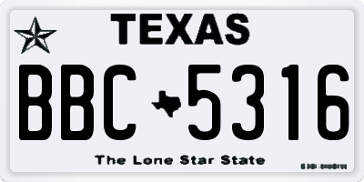 TX license plate BBC5316